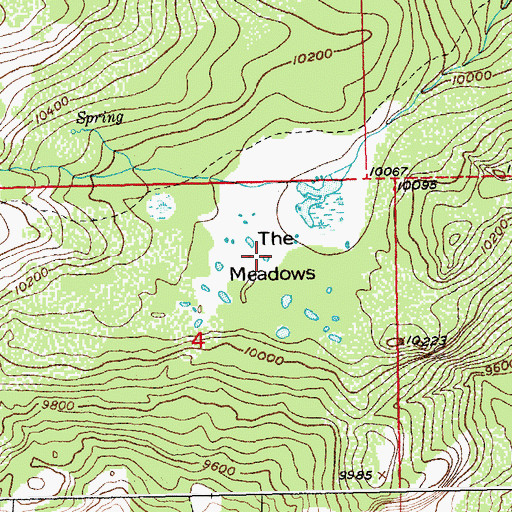 Topographic Map of The Meadows, WY