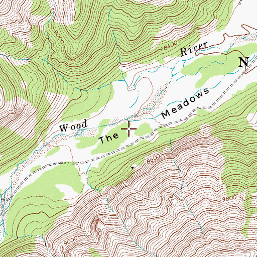 Topographic Map of The Meadows, WY