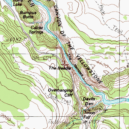 Topographic Map of The Narrows, WY