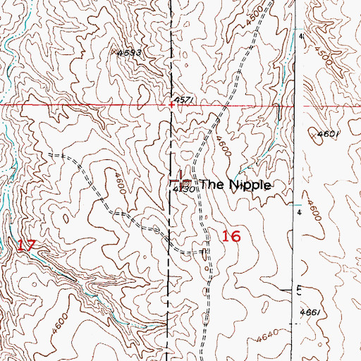 Topographic Map of The Nipple, WY
