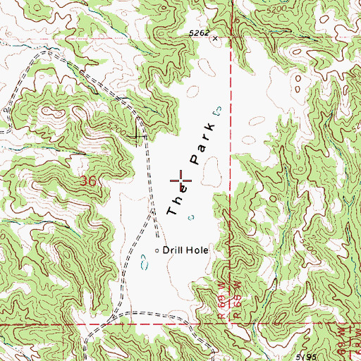 Topographic Map of The Park, WY