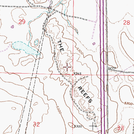 Topographic Map of The Reefs, WY