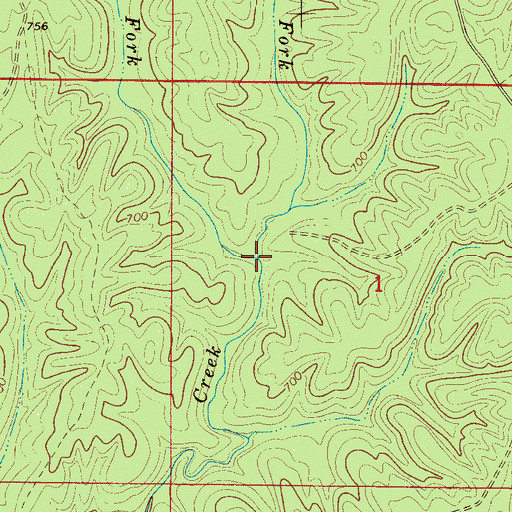 Topographic Map of East Fork Caney Creek, AL