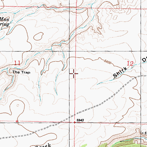 Topographic Map of The Trap, WY