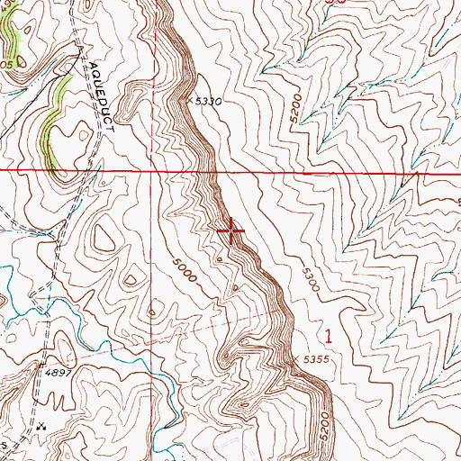 Topographic Map of The Wall, WY