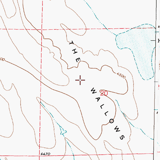 Topographic Map of The Wallows, WY