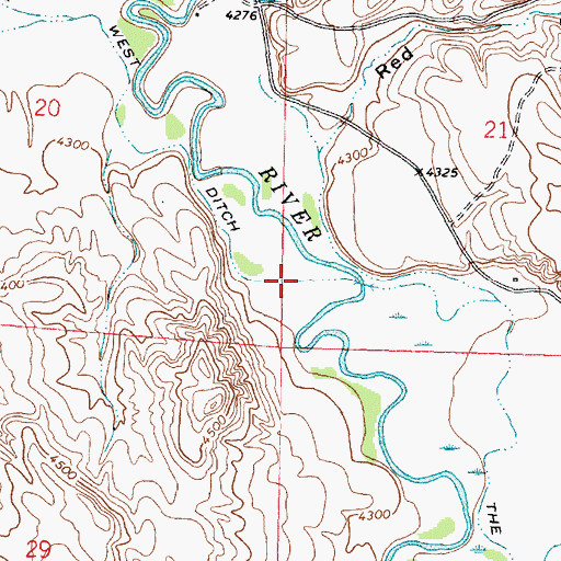 Topographic Map of The West Ditch, WY