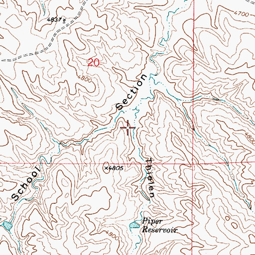 Topographic Map of Thielen Draw, WY