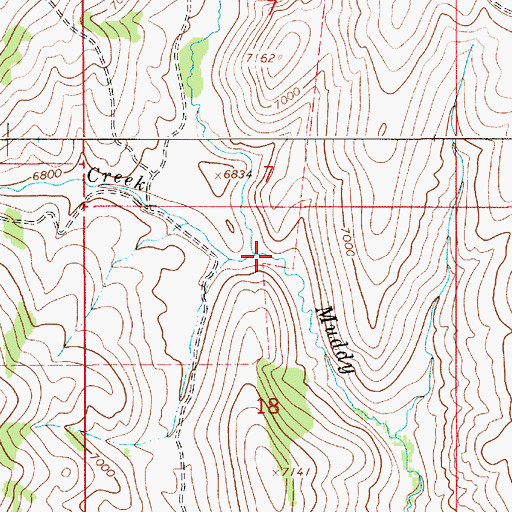 Topographic Map of Third Creek, WY