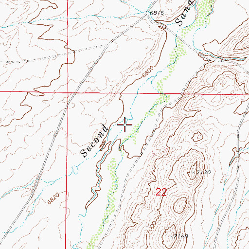 Topographic Map of Third Sand Creek, WY