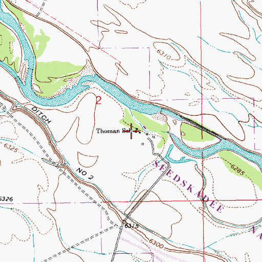 Topographic Map of Thoman School, WY