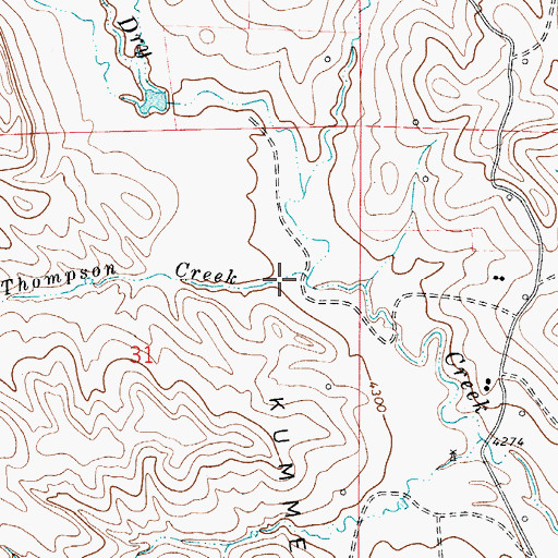 Topographic Map of Thompson Creek, WY