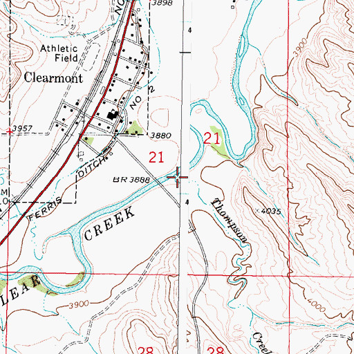Topographic Map of Thompson Creek, WY