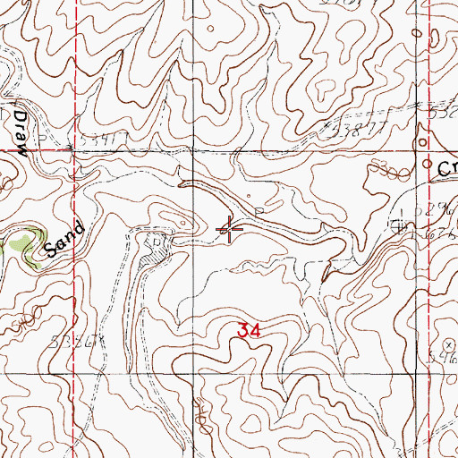 Topographic Map of Thompson Draw, WY