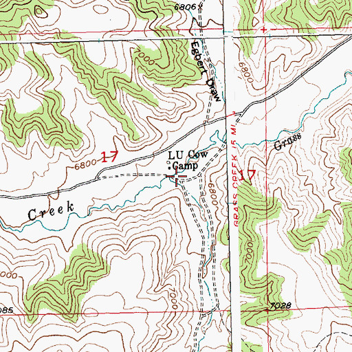 Topographic Map of Thompson Draw, WY