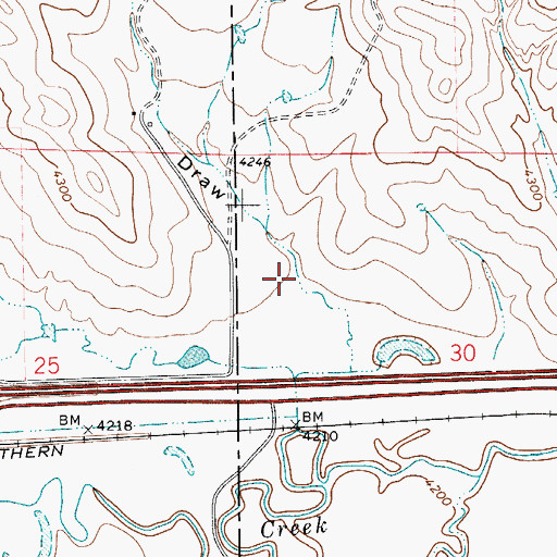 Topographic Map of Thompson Draw, WY