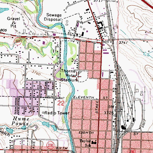 Topographic Map of Thorne Ridge Stadium, WY