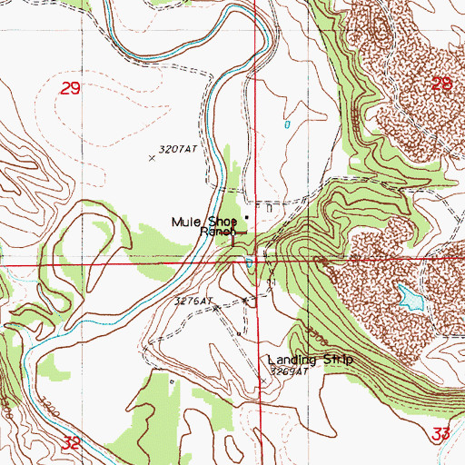 Topographic Map of Thorval Jensen Ranch, WY
