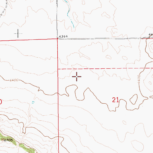 Topographic Map of Three Tubs, WY