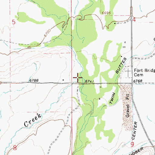 Topographic Map of Threemile Creek, WY
