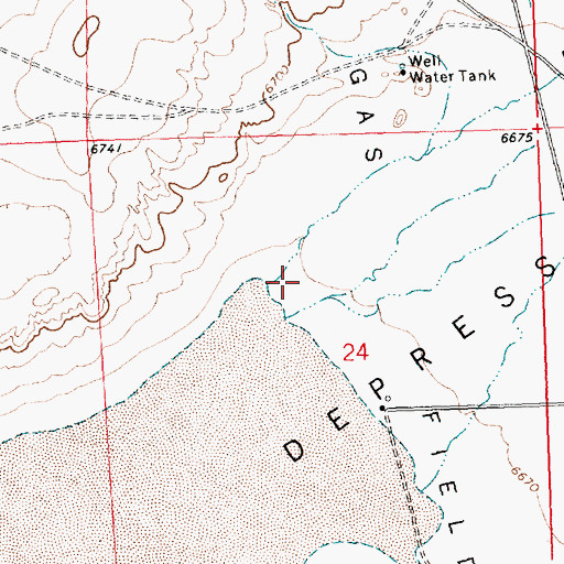 Topographic Map of Threemile Ditch, WY