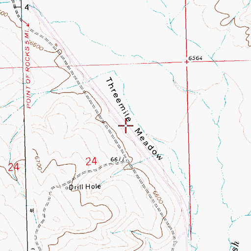 Topographic Map of Threemile Meadow, WY