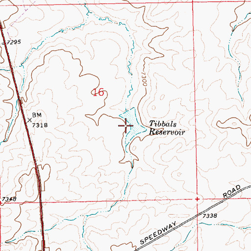 Topographic Map of Tibbals Reservoir, WY