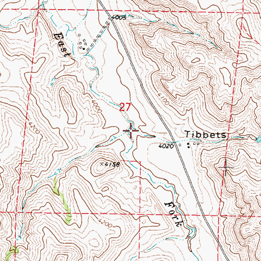 Topographic Map of Tibbets Gulch, WY