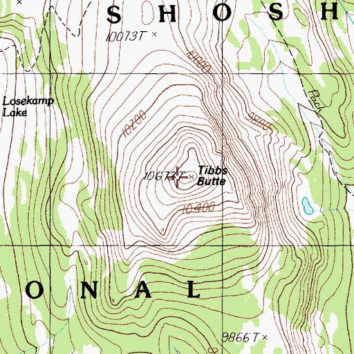 Topographic Map of Tibbs Butte, WY