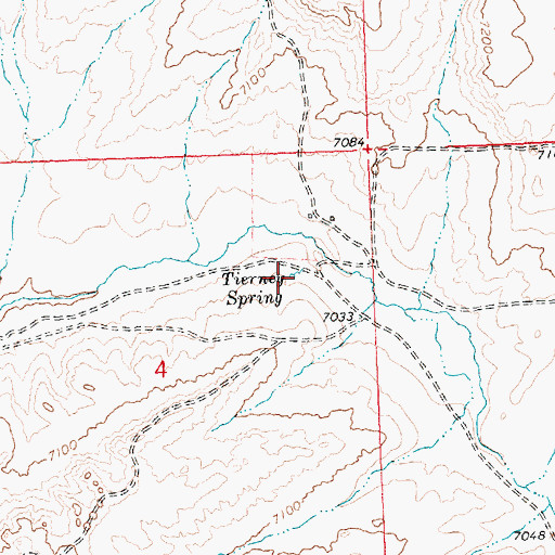 Topographic Map of Tierney Spring, WY