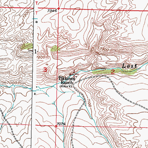Topographic Map of Tikkinen Ranch, WY