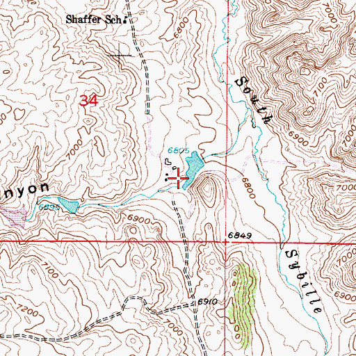 Topographic Map of Timber Canyon, WY