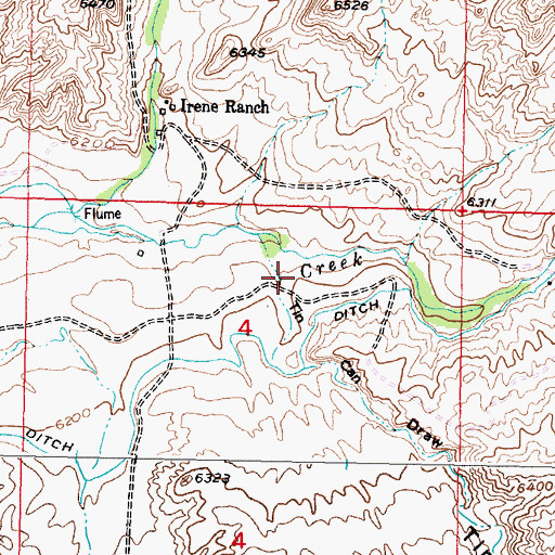 Topographic Map of Tin Can Draw, WY