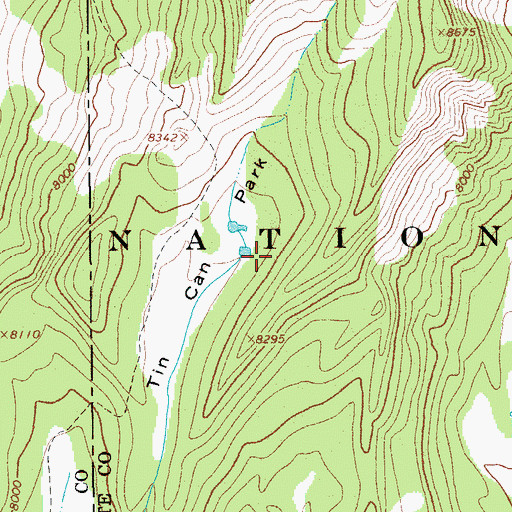 Topographic Map of Tin Can Park, WY