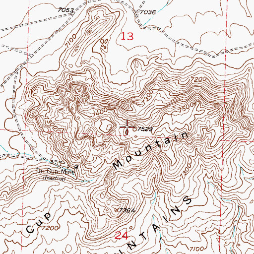 Topographic Map of Tin Cup Mountain, WY