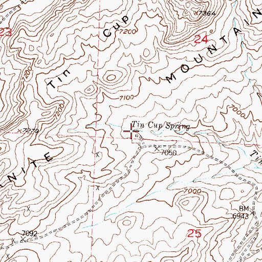 Topographic Map of Tin Cup Spring, WY