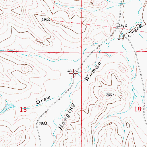 Topographic Map of Tiner David Draw, WY