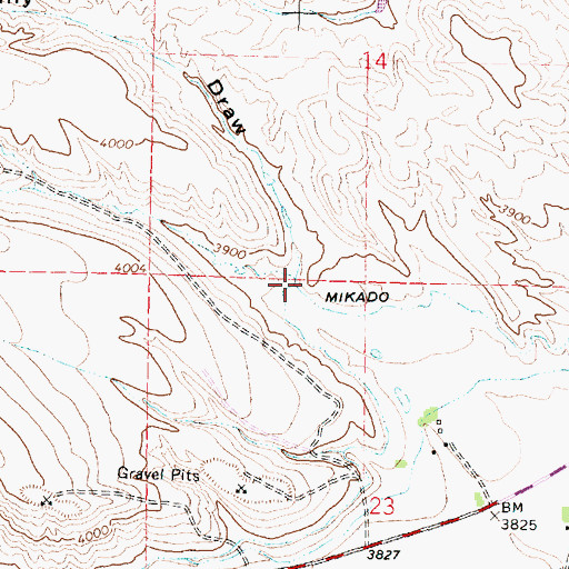 Topographic Map of Tiny Draw, WY