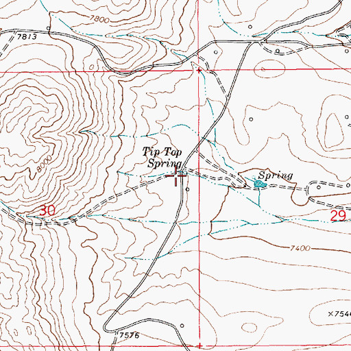 Topographic Map of Tip Top Spring, WY