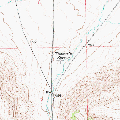 Topographic Map of Titsworth Spring, WY