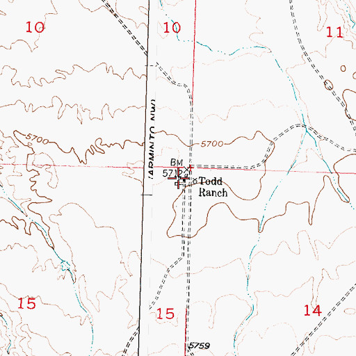 Topographic Map of Todd Ranch, WY