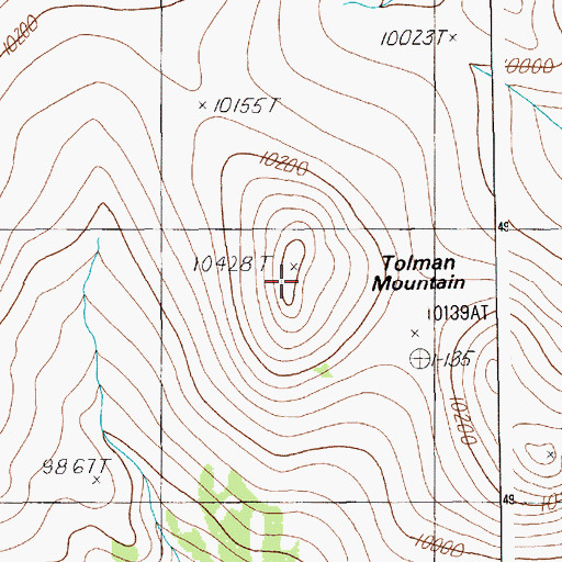 Topographic Map of Tolman Mountain, WY