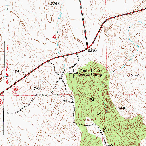 Topographic Map of Tom B Carr Scout Camp, WY