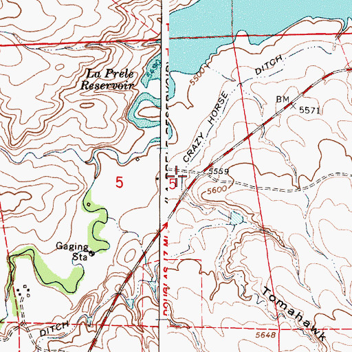 Topographic Map of Tomahawk Draw, WY