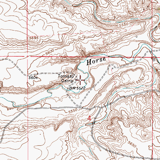 Topographic Map of Tomato Camp, WY