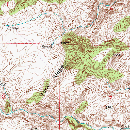 Topographic Map of Tony Ridge, WY