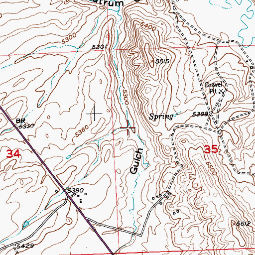 Topographic Map of Tonys Gulch, WY
