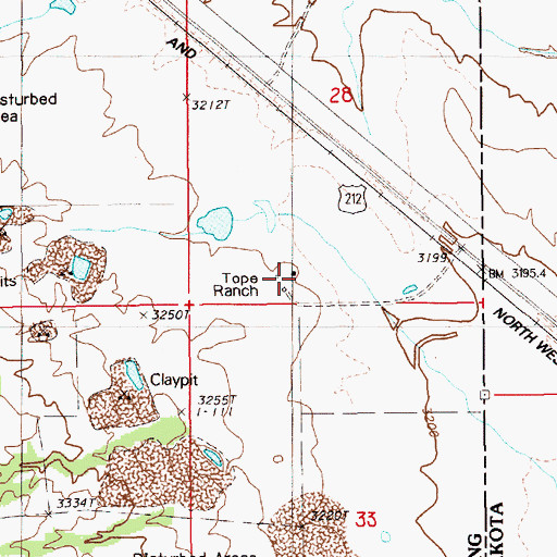 Topographic Map of Tope Ranch, WY