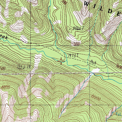 Topographic Map of Tough Creek, WY