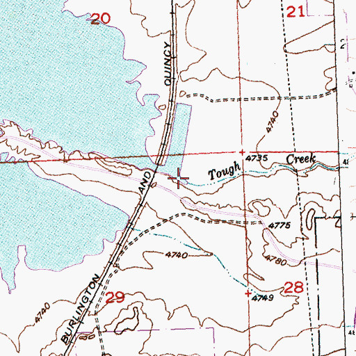 Topographic Map of Tough Creek, WY
